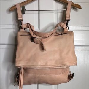 Free People Avery Leather Convertible Backpack Crossbody Shoulder Bag